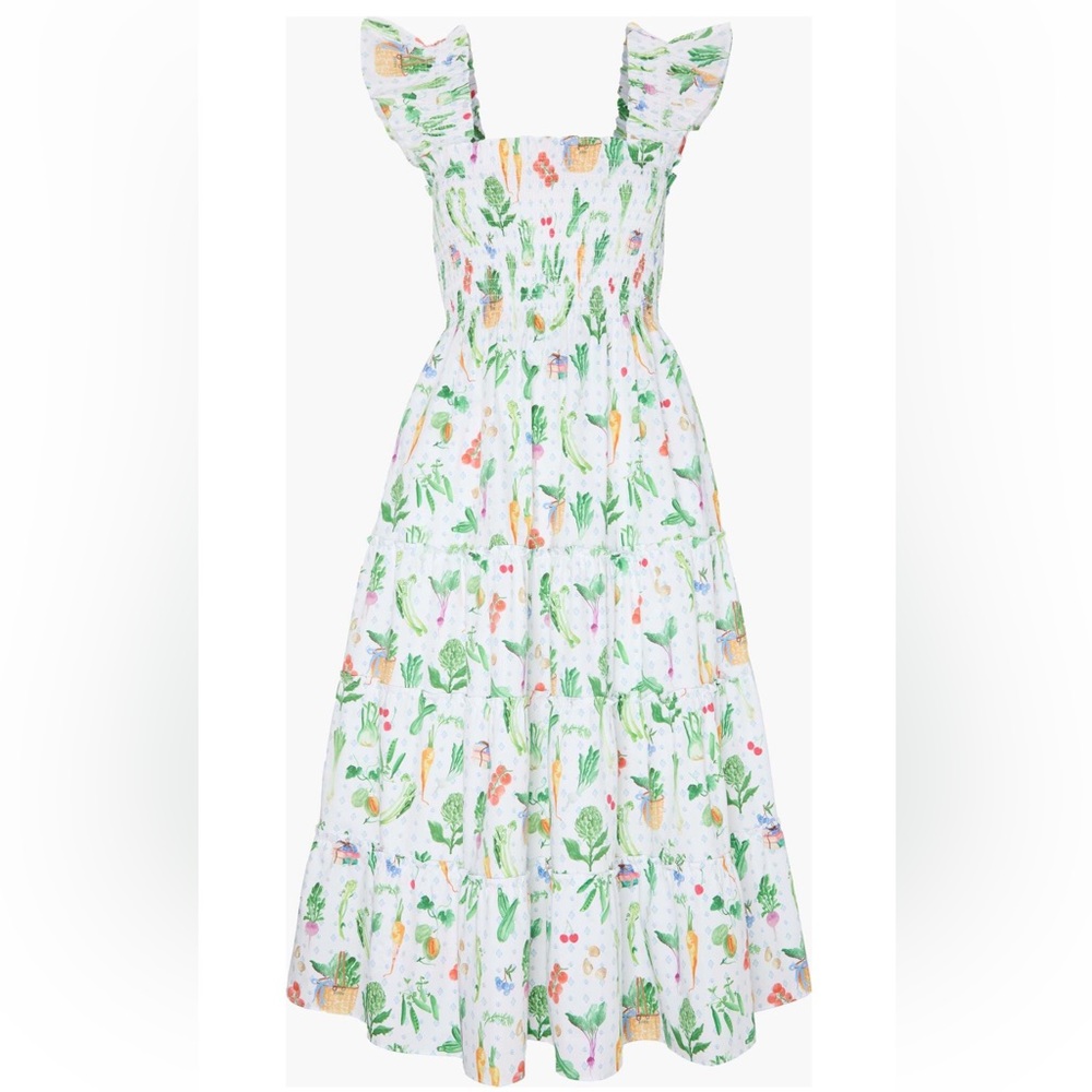Hill House Home Ellie Midi Dress Farmers Market Vegetable Print Nap Dress